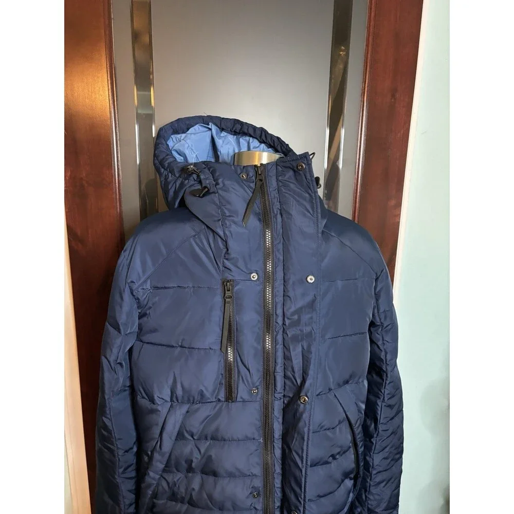 LUXURY Designer Robert Graham Blue Quilted Parka Puffer Jacket Sz Small  $498